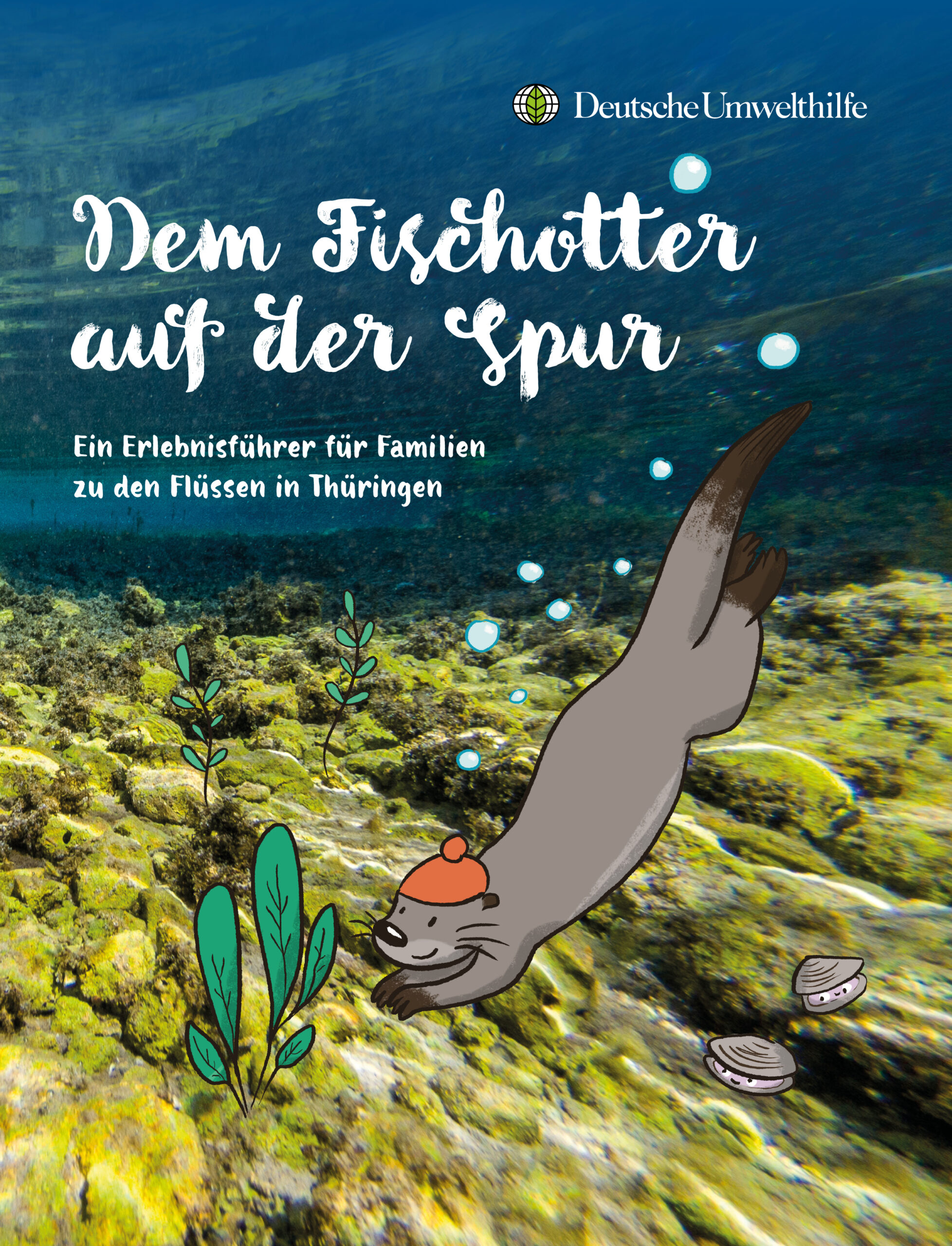 Cover der Broschüre "Dem Fischotter auf der Spur"