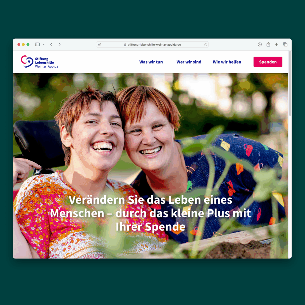 Webseite Stiftung Lebenshilfe Weimar Apolda